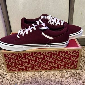 burgundy mens vans size 10.5
